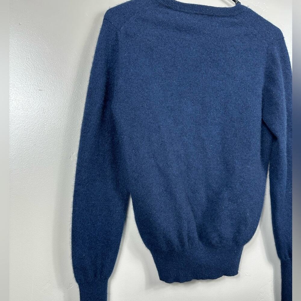 Ballantyne Women’s 100% Cashmeree V-Neck Jumper Sweater Navy Blue Size Small - Picture 5 of 10